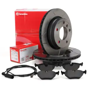 Brembo MAX LINE Bremsscheiben + Bel&auml;ge + Wako f&uuml;r BMW 3er E46 316-323i 318d 320d hinten