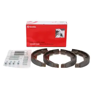 BREMBO Bremsbacken + Federn Satz f&uuml;r BMW E81-88 E46 E90-93 F31-34 F32-36 E39 X1 E84