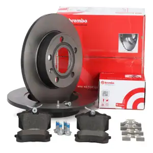 BREMBO Bremsscheiben + Bel&auml;ge f&uuml;r AUDI A4 8E B6 PR-1KD bis Fgst.-Nr. 8E4180000 hinten