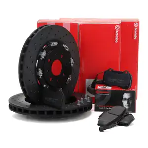 BREMBO TWO PIECE Bremsscheiben + Bel&auml;ge + Wako f&uuml;r ABARTH 500/C 595/695 180/190 PS vorne