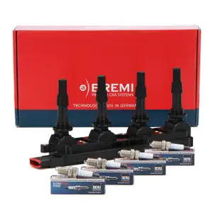 BREMI Z&uuml;ndspule + 4x BERU UPT2 Z&uuml;ndkerze f&uuml;r OPEL Astra G H Vectra B C Zafira A 1. 8/16V