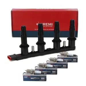 BREMI Zündspule + 4x BERU Zündkerze für OPEL Astra G H Meriva Signum Vectra C B 1.6 1.8