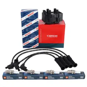 BREMI Z&uuml;ndspule + BOSCH Z&uuml;ndkabelsatz + 4x BERU Z&uuml;ndkerze f&uuml;r RENAULT Clio 2 1 2 1.2