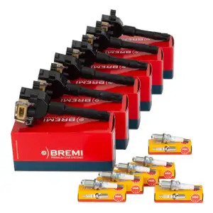 6x BREMI Z&uuml;ndspule + 6x NGK Z&uuml;ndkerze f&uuml;r BMW 3er E36 320i 325i 5er E34 520i 525i M50