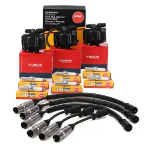 3x BREMI Zündspule + NGK Zündkabelsatz + 6x NGK Zündkerze für SMART 450 0.7 50-101 PS