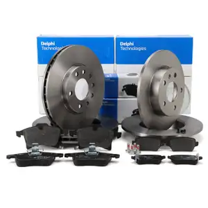 DELPHI Bremsscheiben + Bremsbel&auml;ge f&uuml;r OPEL Meriva B Zafira B 5-Loch vorne + hinten