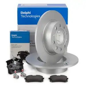DELPHI Bremsscheiben + Bel&auml;ge f&uuml;r VW Golf 5 6 7 AUDI 8P SEAT Leon SKODA Octavia 2 3 hinten