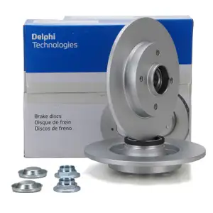 DELPHI Bremsscheiben + Radlager Satz f&uuml;r CITROEN C3 C4 DS3 PEUGEOT 207 208 307 308 hinten