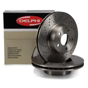 DELPHI BG3828 Brake Disc Set for Mercedes S-Class W220 S280, S320, S350 (Front)