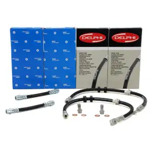 4x DELPHI Bremsschlauch f&uuml;r VW Polo 9N SEAT Ibiza 3 SKODA Fabia 1 2 vorne + hinten