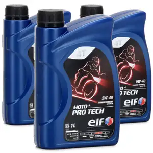3L 3 Liter ELF Motor&ouml;l &Ouml;L 4T 4-TAKT MOTO 4 PRO TECH 5W-40 5W40 JASO MA2 API SL