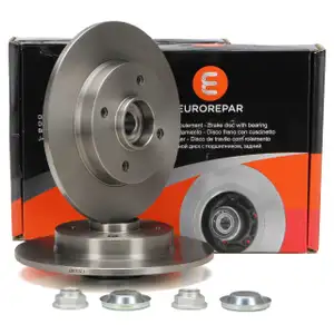 EUROREPAR Bremsscheiben + Radlager Satz f&uuml;r CITROEN C4 1 PEUGEOT 307 hinten 1619237880