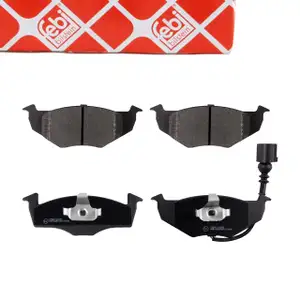 febi 16482 Bremsbel&auml;ge + Warnkontakt f&uuml;r VW Polo 9N 9A SKODA Fabia 1 2 6Y vorne 6Q0698151B