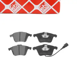 febi Bremsbel&auml;ge + Warnkontakt f&uuml;r VW Golf 6 Scirocco 3 AUDI A3 8P 8J SEAT Leon 1P vorne