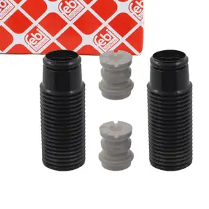 febi Dreckschutz + Anschlagpuffer Satz f&uuml;r FORD Escort 5 6 Fiesta 3 4 MAZDA 3 Demio vorne