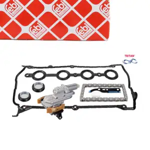 febi 186437 Ventildeckel + Steuerketten Satz für VW Golf 4 Passat B5 Polo A3 8L A4 1.8 T
