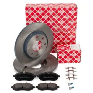 febi Bremsscheiben + Bremsbeläge für CITROEN C2/Enterprise mit TRW/LUCAS-System C3 1 vorne