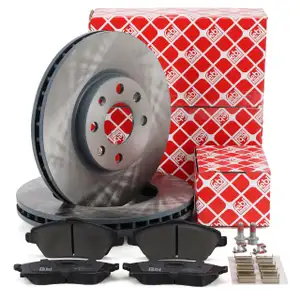 febi Bremsen Bremsscheiben + Bremsbel&auml;ge f&uuml;r OPEL Corsa C Combo Meriva A B 4-Loch vorne