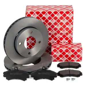 febi Bremsscheiben + Bremsbel&auml;ge f&uuml;r MITSUBISHI Colt 6/CZC SMART ForFour 454 vorne