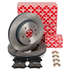 febi Bremsen Set Bremsscheiben + Bremsbel&auml;ge f&uuml;r OPEL Insignia A SAAB 9-5 YS3G hinten