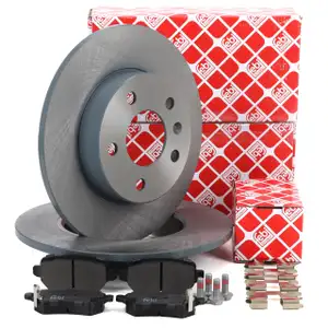 febi Bremsscheiben + Bremsbel&auml;ge f&uuml;r OPEL Astra G H Meriva A B Zafira A B 5-Loch hinten
