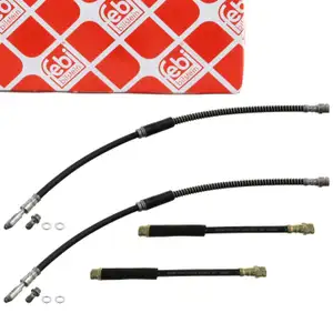 4x febi Bremsschlauch f&uuml;r VW Golf 5 6 Jetta 3 4 AUDI 8P Leon 1P Octavia 2 vorne + hinten