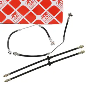 4x febi Bremsschlauch Bremsleitung f&uuml;r BMW X5 E53 mit DSC vorne + hinten