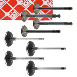 4x febi 19958+19960 Einlassventil + 4x Auslassventil f&uuml;r AUDI A6 4A C4 2.0 100/107/115 PS