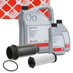 febi Getriebefilter + Dichtung + 7L Getriebeöl 6-Gang Powershift 6DCT-450 für FORD VOLVO