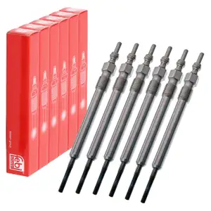 6x febi Glühkerze für AUDI A4 A5 A6 A7 A8 Q5 Q7 Cayenne VW Touareg 2.7/3.0 TDI 059963319AB