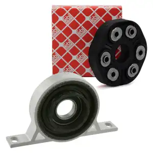 febi Hardyscheibe + Mittellager Kardanwelle f&uuml;r BMW E60 E61 540i 550i 525d X3 E83