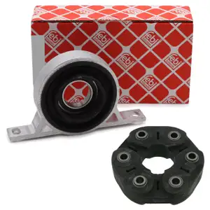 febi Hardyscheibe + Mittellager Kardanwelle f&uuml;r BMW 5er E60 E61 545i 535d 645Ci M62 M57