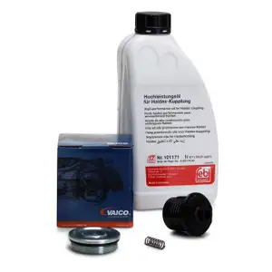 VAICO Getriebefilter + febi Hochleistungs&ouml;l Haldex-&Ouml;l ALLRAD HALDEX 1 L f&uuml;r VAG 02D598574