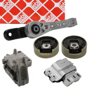 febi Motorlager Set für VW Golf 6 Touran A3 8P Leon 1P Octavia 2 1.6/2.0 TDI mit Schaltung