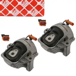 2x febi Motorlager Hydrolager f&uuml;r AUDI A4 8K B8 A5 8T Q5 8RB 2.7/3.0 TDI links + rechts