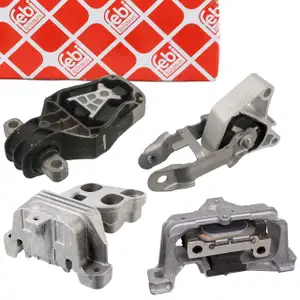 4x febi Motorlager Hydrolager für MERCEDES W176 W246 C117 X117 M270 OM607 vorne + hinten