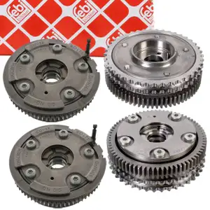 4x febi Nockenwellenversteller EINLASS+AUSLASS für MERCEDES W203 W204 W211 W212 M272 M273