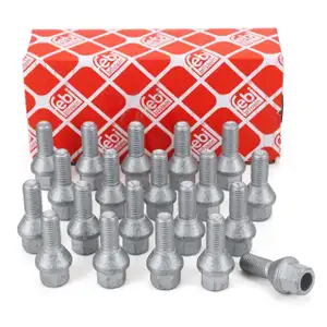 20x febi 48925 Radbolzen Radschrauben M12x1,5mm 22mm f&uuml;r DACIA & RENAULT