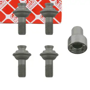 febi 27497 Felgenschloss Satz M12x15 für SMART City-Coupe ForTwo Cabrio 450