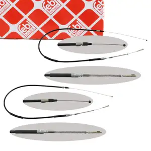 2x febi 10592 Handbremsseil für MERCEDES T1/TN mit Trommelbremse hinten