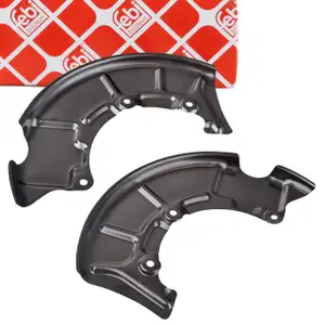 2x febi Spritzblech Bremsscheibe f&uuml;r VW Golf 4 Bora AUDI A3 8L1 Leon 1M Octavia 1 vorne