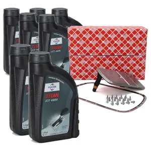 febi Getriebefilter Satz + 7 Liter FUCHS Getriebe&ouml;l f&uuml;r BMW 3er E46 5er E39 X3 E83