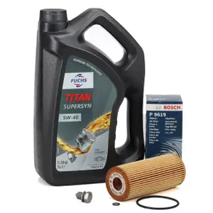 5L FUCHS TITAN SUPERSYN 5W-40 Motor&ouml;l + BOSCH &Ouml;lfilter f&uuml;r VW Golf 4 Passat 1.9-2.5 TDI