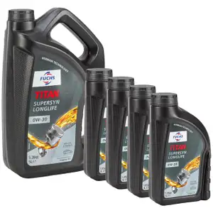 9L 9 Liter FUCHS TITAN SUPERSYN LONGLIFE 0W-30 Motor&ouml;l &Ouml;l MB 229.5 VW 502/505.00