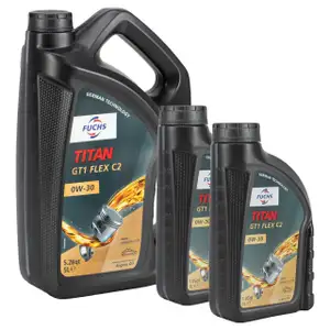 7L 7 Liter FUCHS TITAN GT1 FLEX C2 0W-30 Motor&ouml;l f&uuml;r FORD WSS-M2C950-A BMW LL-12 MB 229.61