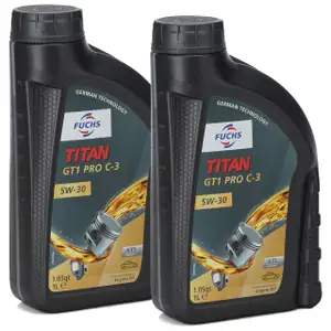 2L 2 Liter FUCHS MOTOR&Ouml;L TITAN GT1 Pro C-3 5W30 BMW LL04 VW 504/507.00 MB 229.51
