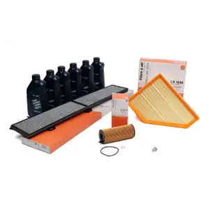 MAHLE Filterset 3-tlg + 6L ORIGINAL 5W30 Motor&ouml;l f&uuml;r BMW 1er E81-88 3er E90-93 X1 E84 N47