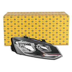 HELLA 1EB012034061 HALOGEN Scheinwerfer + Leuchtmittel f&uuml;r VW Polo 5 GTI ab 05.2014 rechts