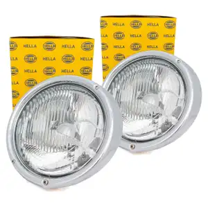 2x HELLA Scheinwerfer mit CHROM-Ring f&uuml;r VW K&auml;fer bis 09.1973 1500 1600 links + rechts