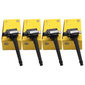 4x HELLA 5DA358000-651 Z&uuml;ndspule f&uuml;r NISSAN Micra 3 Note Qashqai 1 Tiida X-Trail 2 1.6-2.0